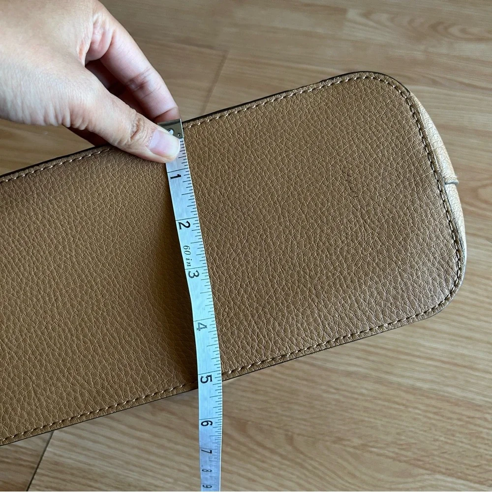 Anne Klein Brown Pebbled Grain Leather Satchel Bag
